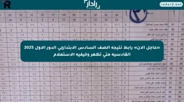 «عاجل الآن» رابط نتيجة الصف السادس الابتدائي الدور الأول 2025 القادسية متى تظهر وكيفية الاستعلام